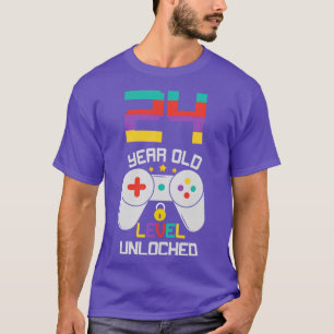 24th Birthday 24 Year Old Level Unlocked Bday Game T-Shirt