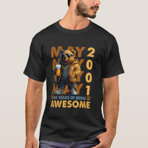 24th Birthday Bear Legends May 2001 24 Years Old F T-Shirt