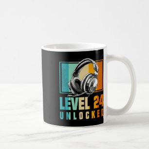 24th Birthday Boy Video Gamer Level 24 Unlocked Bo Coffee Mug