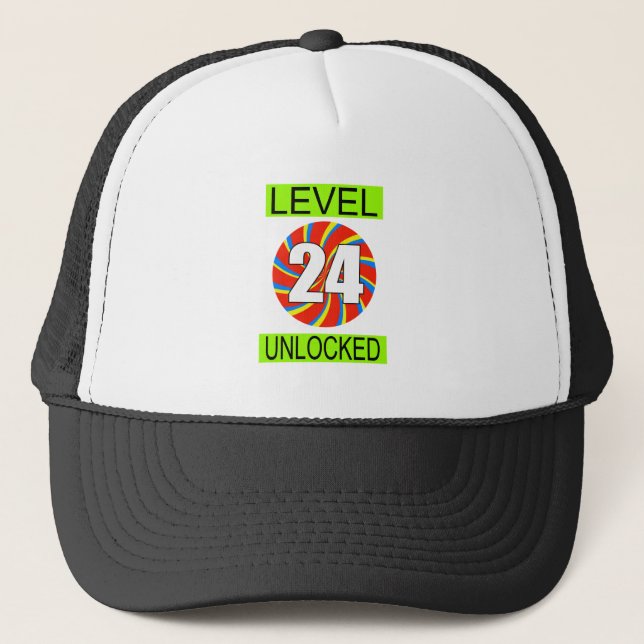 24th Birthday Computer Gamer Trucker Hat (Front)