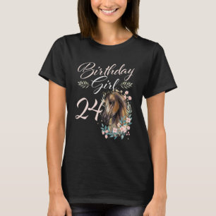 24th Birthday Girl Horse 24 Years Old Bday T-Shirt