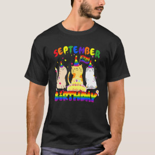 24th Birthday In September For Lgbt Cat Owner T-Shirt