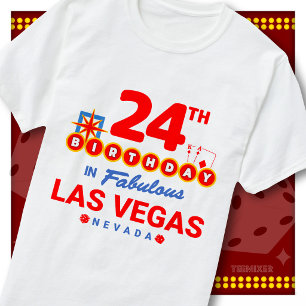 24th Birthday Las Vegas Welcome Sign Party Squad T-Shirt