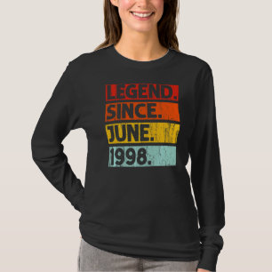 24th Birthday Legend Since June 1998 24 Years Old T-Shirt