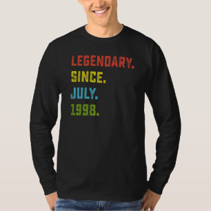 24th Birthday Legendary Since July 1998 24 Years T-Shirt