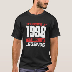 24th Birthday Life Begins At 1998 The Birth Of Leg T-Shirt