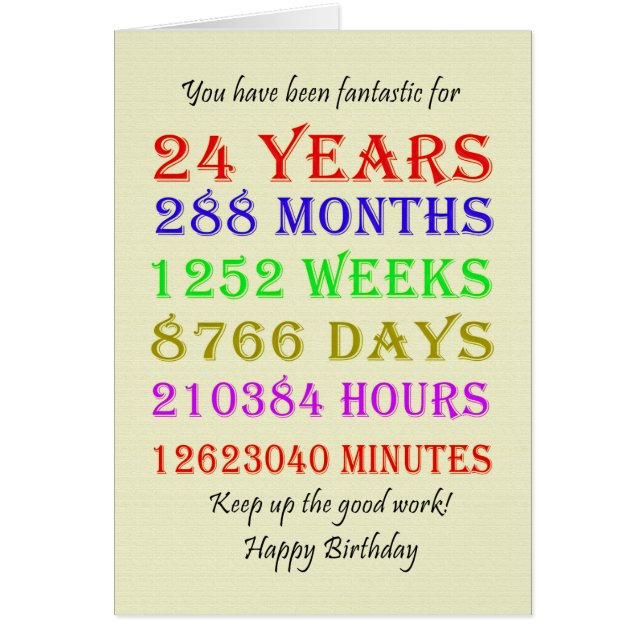 24th Birthday Milestones (Front)