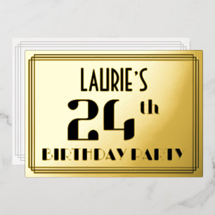 24th Birthday Party: Art Deco Look “24” and Name