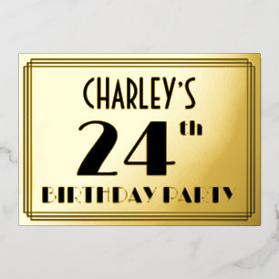 24th Birthday Party — Art Deco Look “24” + Name