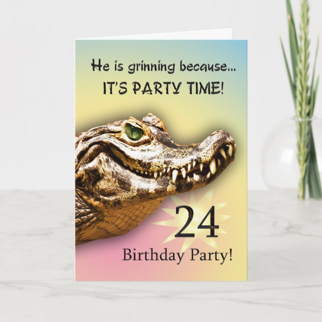 24th Birthday Party Invitation Card (Front)