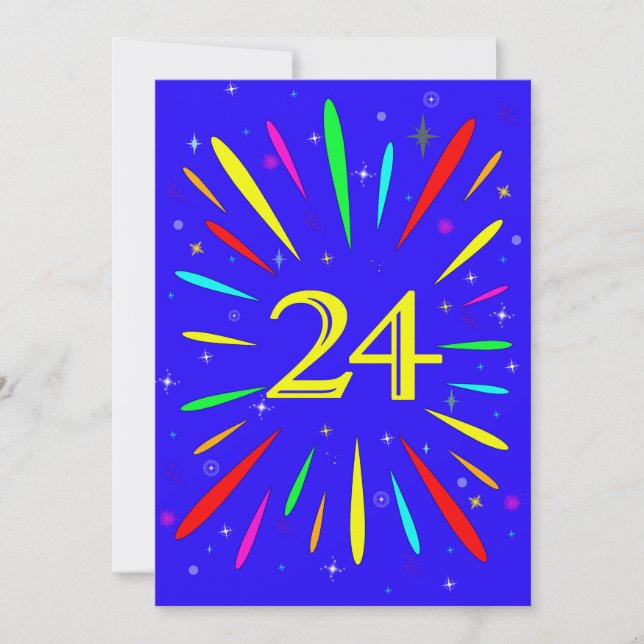 24th Birthday Party Invitation Explosion  (Front)