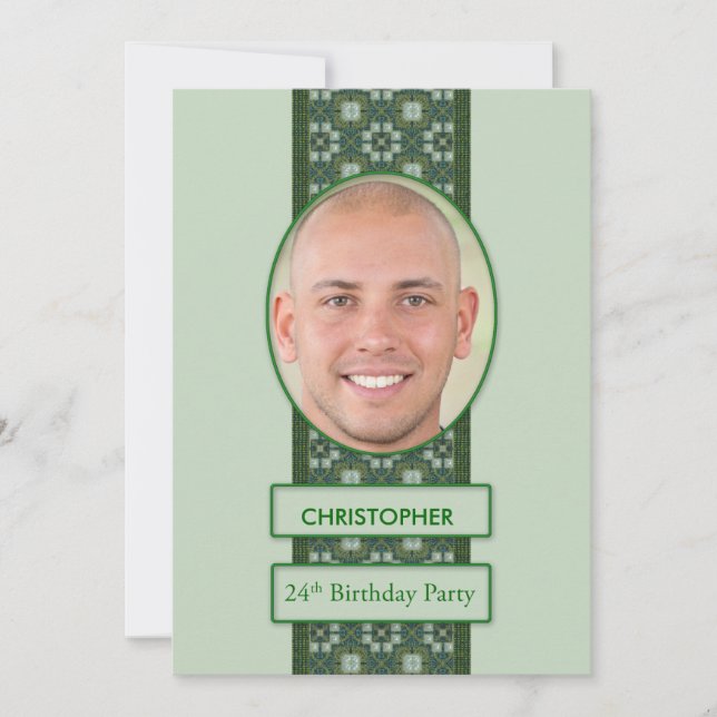 24th Birthday Party Invitation Picture + Name (Front)