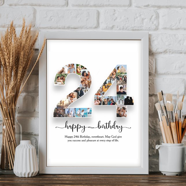 24th Birthday Photo Collage Poster (Creator Uploaded)
