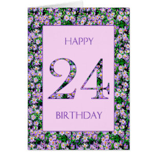 24th Birthday Purple Daisies