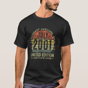 24th Birthday Vintage July 2001 24 Years Old For T-Shirt