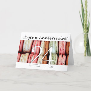 24th French Birthday Macaron-Joyeux Anniversaire! Card