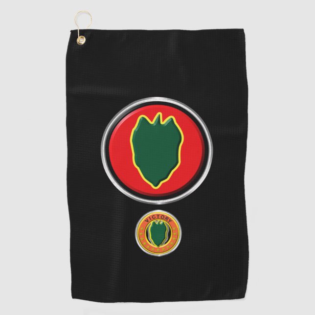 24th Infantry Division Customised Patch Insignia Golf Towel (Front)