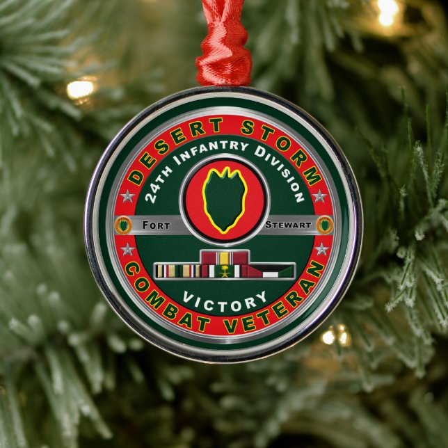 24th Infantry Division Desert Storm Christmas Metal Ornament (Tree)
