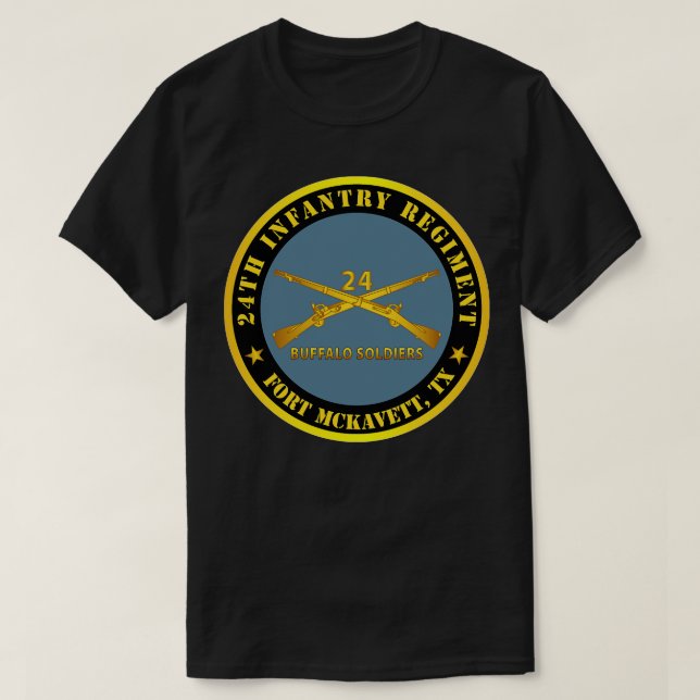 24th Infantry Regiment Fort McKavett TX Buffalo So T-Shirt (Design Front)