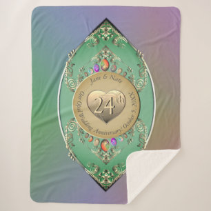 24th Opal Wedding Anniversary   Sherpa Blanket