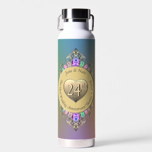 24th Opal Wedding Anniversary  Water Bottle