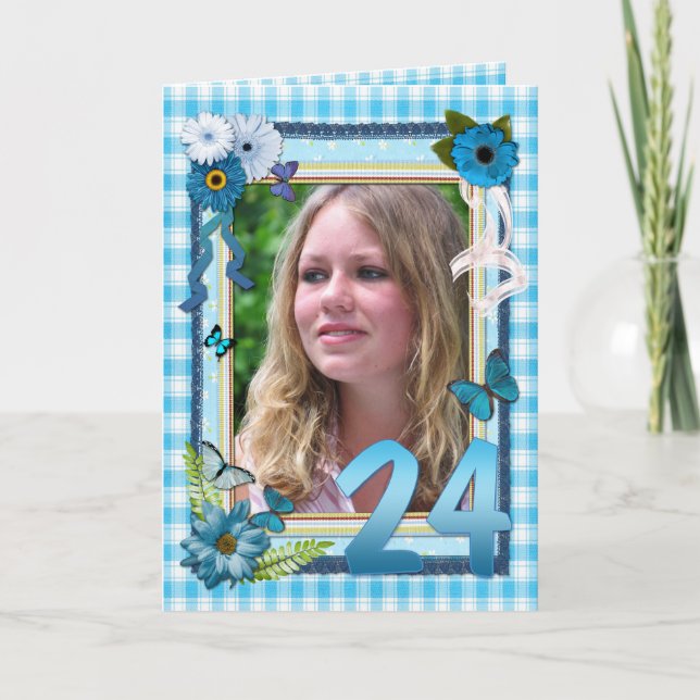 24th photo card for a birthday (Front)