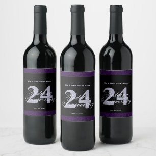24th Wedding Anniversary Custom Wine Label