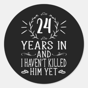 24th Wedding Anniversary  For Her - 24 Years Marri Classic Round Sticker