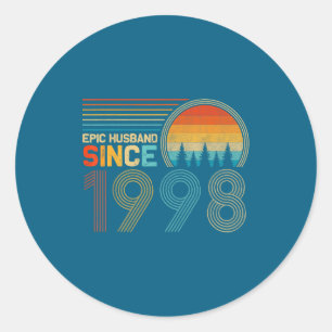 24th Wedding Anniversary Him Epic Classic Round Sticker