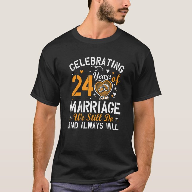 24th Wedding Anniversary Matching Couple Men Women T-Shirt (Front)