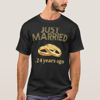 24th Wedding Anniversary T-Shirt Just Married 24 Y