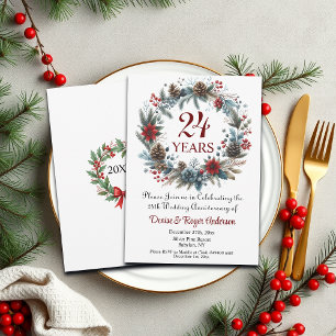 24th Wedding Anniversary Winter Invitation