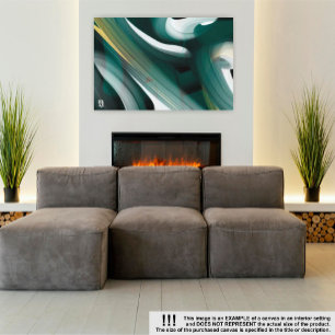 24x18" Trend Abstract Art Canvas Black White Green Print