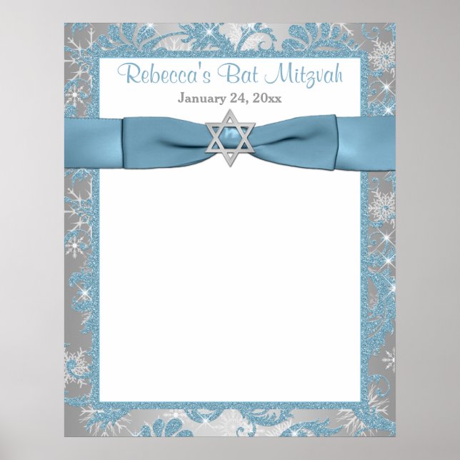 24x30 Bat Mitzvah Sign-In Poster Winter Wonderland (Front)