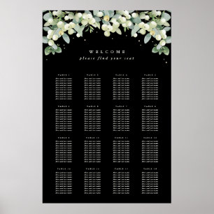 24x36" 16 Tables of 10 Seating Chart Poster
