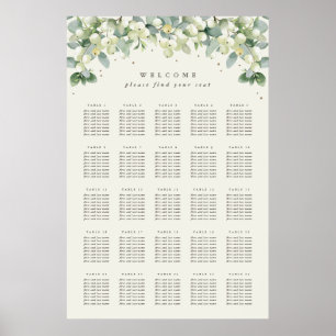 24x36" 25 Tables of 8 Seating Chart Poster