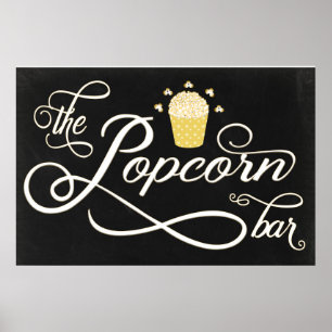 24x36 Chalkboard Popcorn Bar Sign