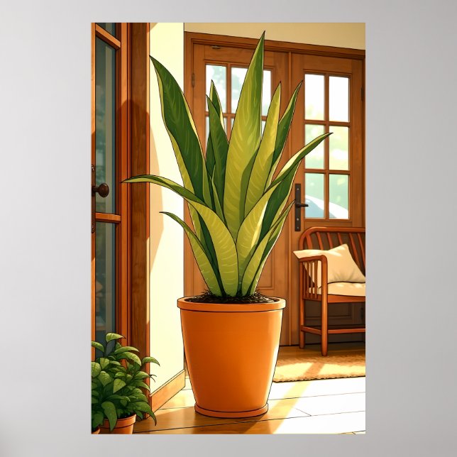 24x36 Entryway Potted Snake Plant  Poster (Front)
