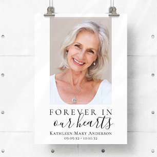 24x36 Forever in Our Hearts Photo Funeral Welcome  Poster