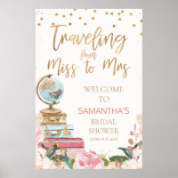 24x36 inch Travelling Bridal Shower Welcome Sign