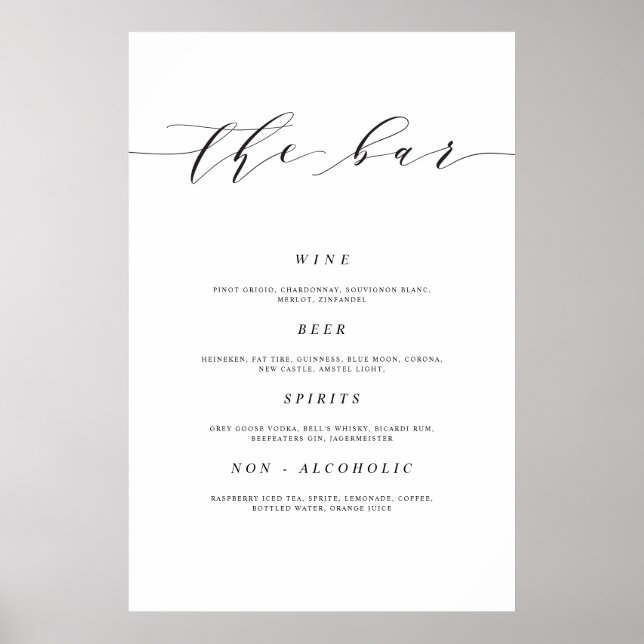 24x36 Wedding Bar Sign Poster Print (Front)