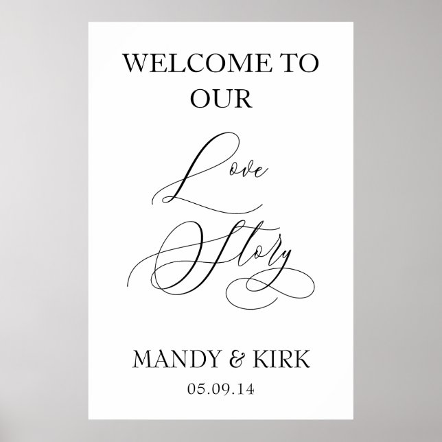 24x36 “Welcome to Our Love Story” Sign (Front)