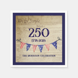 250 4th of July Vintage Patriotic USA Party Napkin