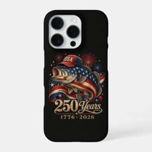 250 America 1776 2026 Bass Fishing USA Flag iPhone 16 Pro Case