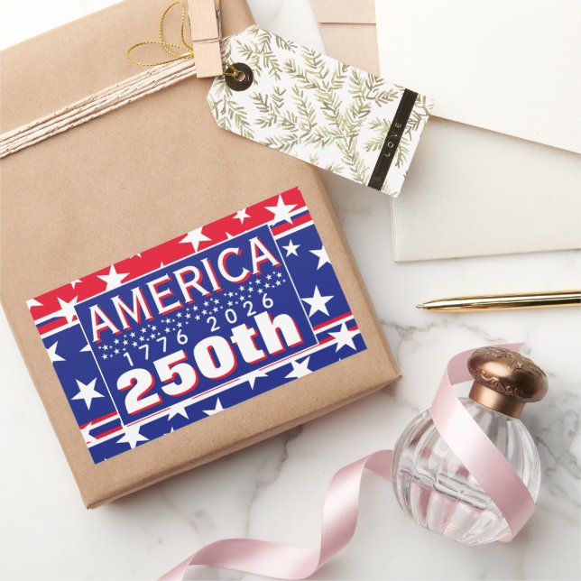 250 AMERICA 1776 2026 RECTANGULAR STICKER (Gifting)