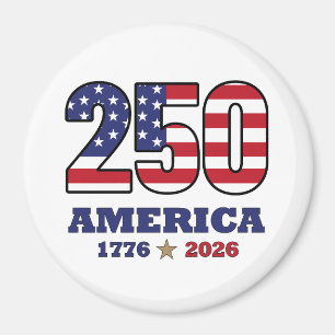 250 America Patriotic Flag Design 1776 2026 Magnet
