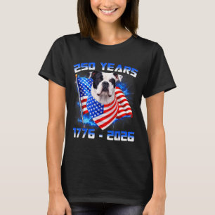 250 America Years 1776 2026 American Bulldog Dog T-Shirt