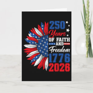 250 America Years Freedom 1776 2026 250th Birthday Card