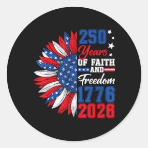 250 America Years Freedom 1776 2026 250th Birthday Classic Round Sticker