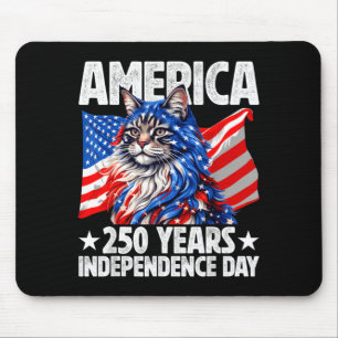 250 America Years Independence Day Maine Coon Mouse Pad